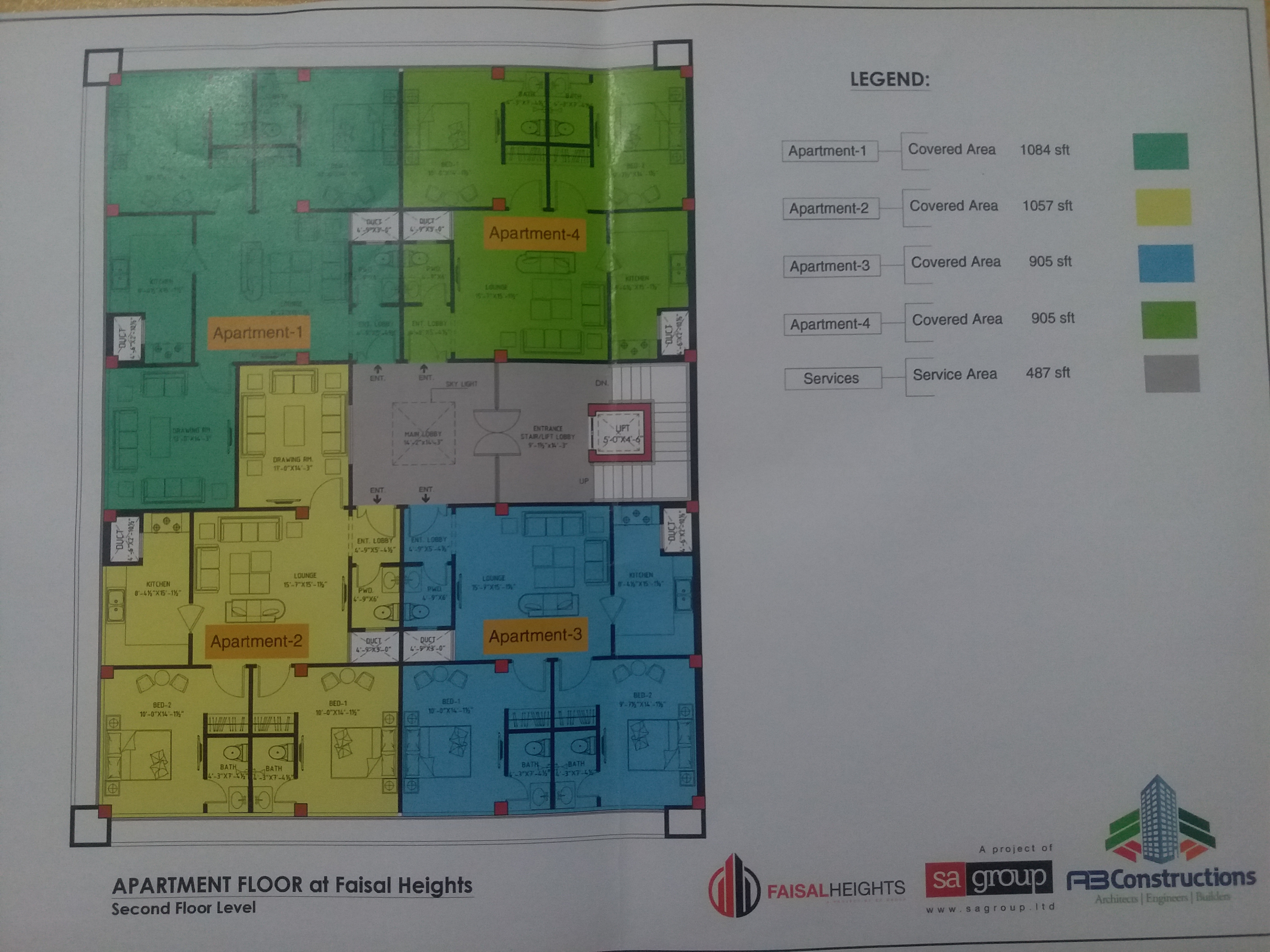 Faisal Heights SA Garden Apartments Floor Plan